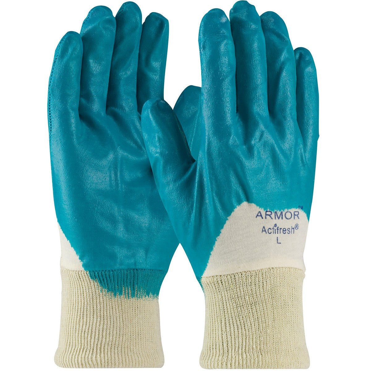 Green/White Knit Gloves - PIP - Nitrile Dipped