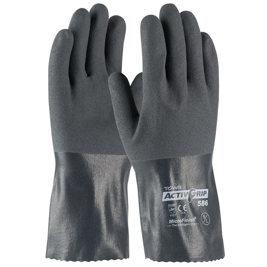 12" Rubber Gloves - PIP - Nitrile Coated Grip
