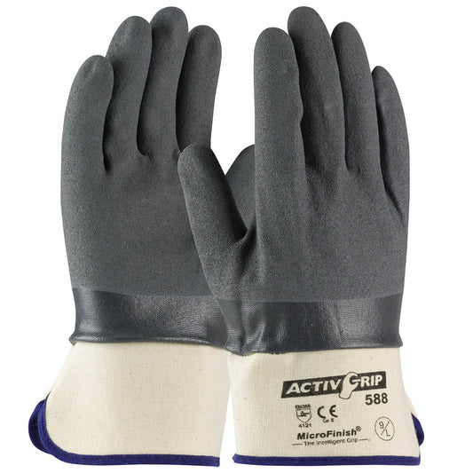 Safety Cuff Rubber Gloves - PIP - Nitrile Coated
