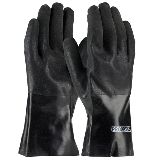 12" Rubber Gloves - PIP - Sandy Finish, Liquid Protection