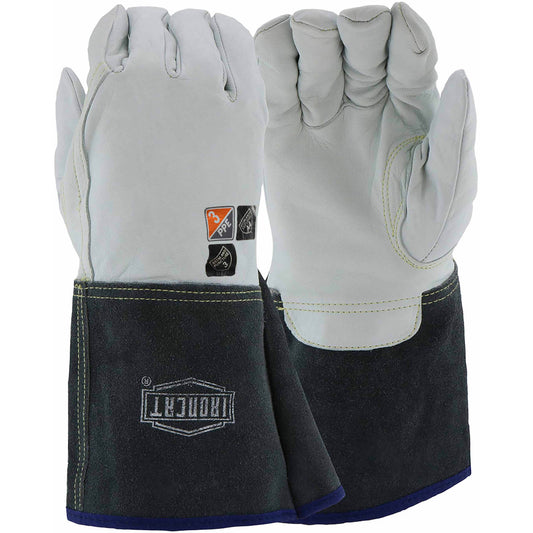 Split Leather Gauntlet Cuff Gloves - PIP - Premium Quality