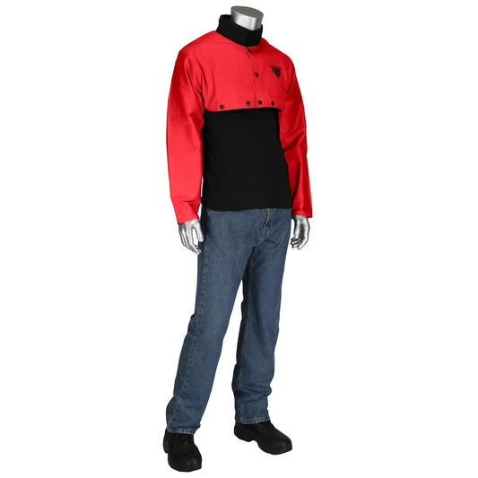 Red Welding Cape Sleeves - PIP - FR Treated Cotton