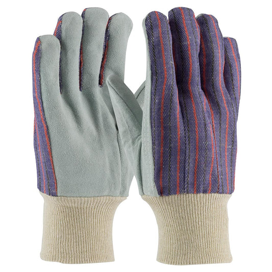 Gray/Blue Leather Gloves - PIP - Cowhide Comfort
