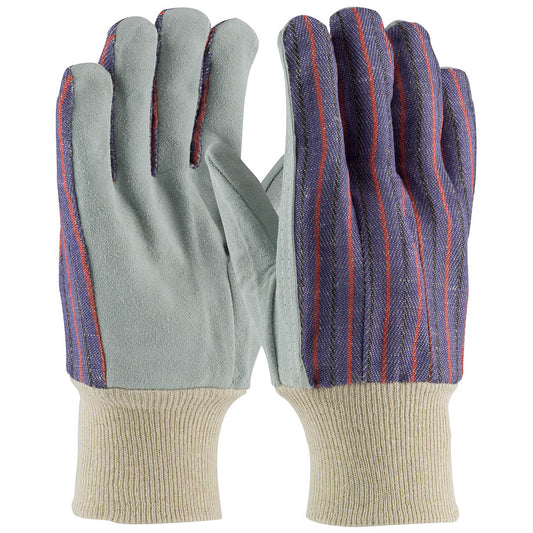 Gray/Blue Leather Gloves - PIP - Comfortable Cowhide