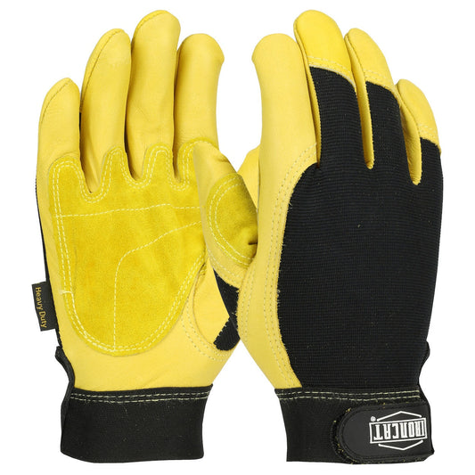 Black Leather Gloves - PIP - Durable Cowhide Design
