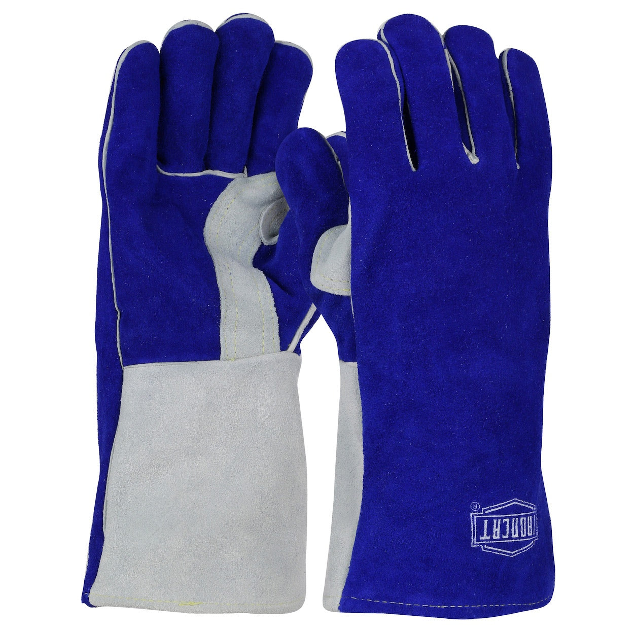 Blue Leather Gloves - PIP - Durable Cowhide Protection