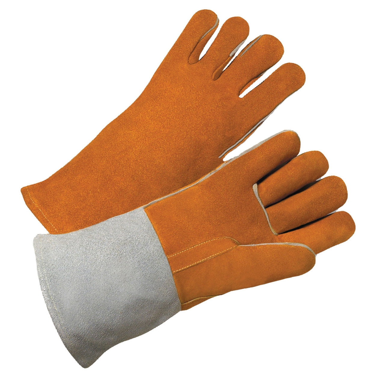 Orange Leather Gloves - PIP - Durable Cowhide Design