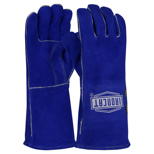 Blue Leather Gloves - PIP - Durable Split Cowhide