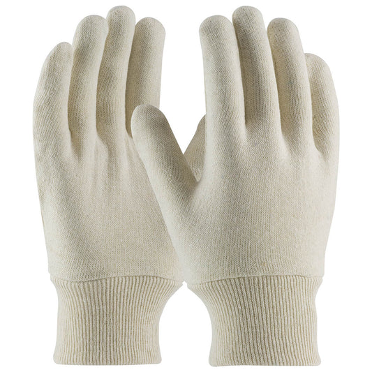 Tan String Knit Gloves - PIP - Comfortable Cotton Blend