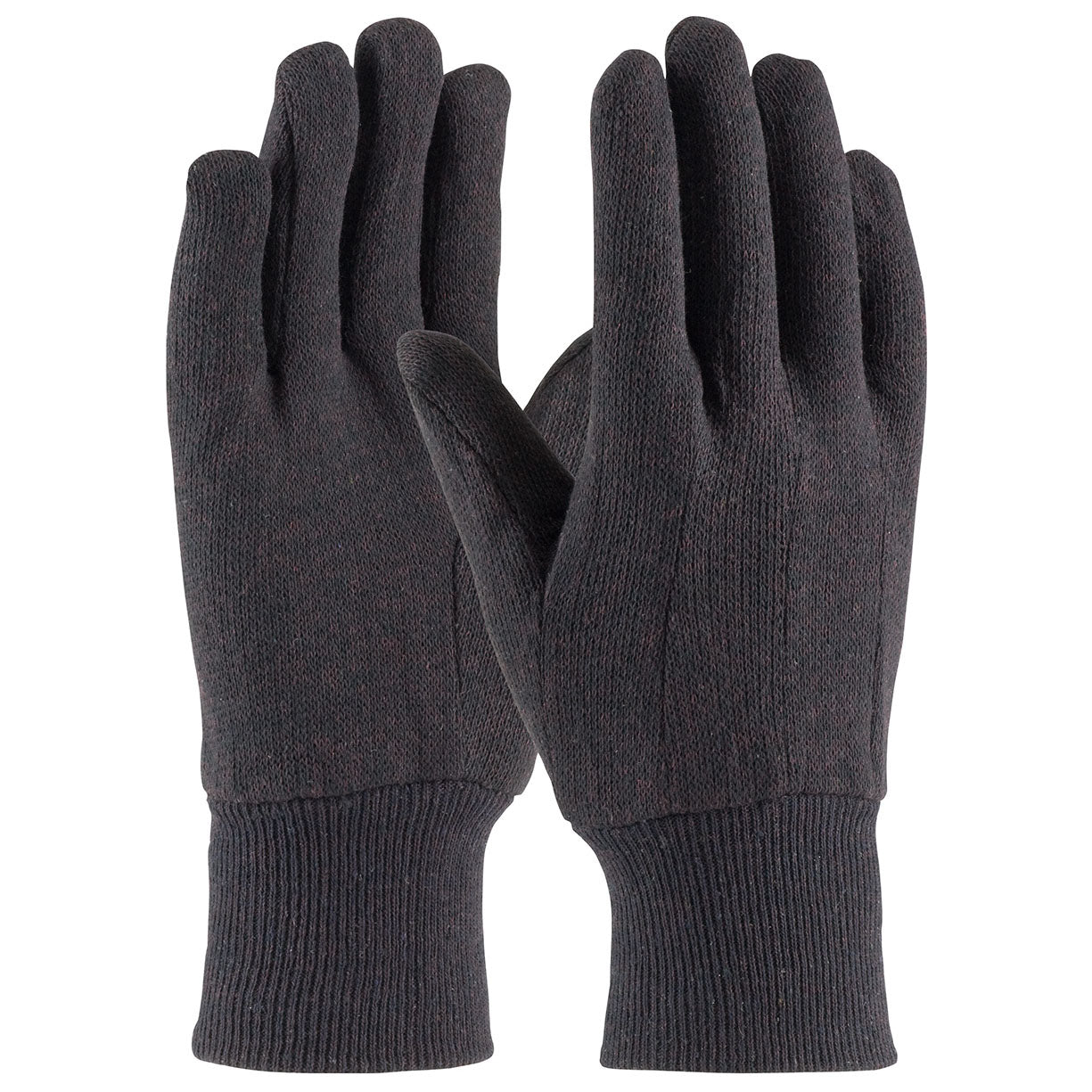 Brown String Knit Gloves - PIP - Durable Cotton Blend