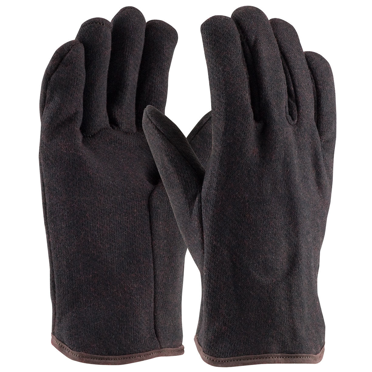 Brown String Knit Gloves - PIP - Heavy Weight Jersey