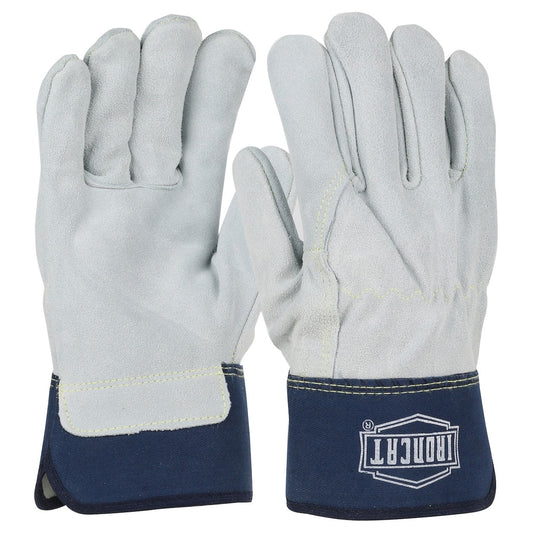 Rubberized Safety Cuff Gloves - PIP - Durable Split Leather