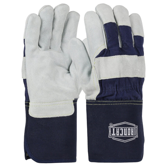 Rubberized Gauntlet Cuff Gloves - PIP - Durable Split Cowhide