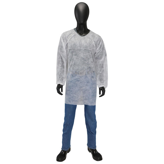 White Disposable Smocks - PIP - Lightweight Protection