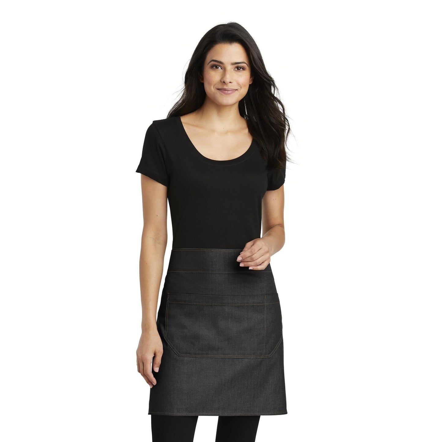 Ash Grey Apron - Port Authority - Denim-Like Fabric