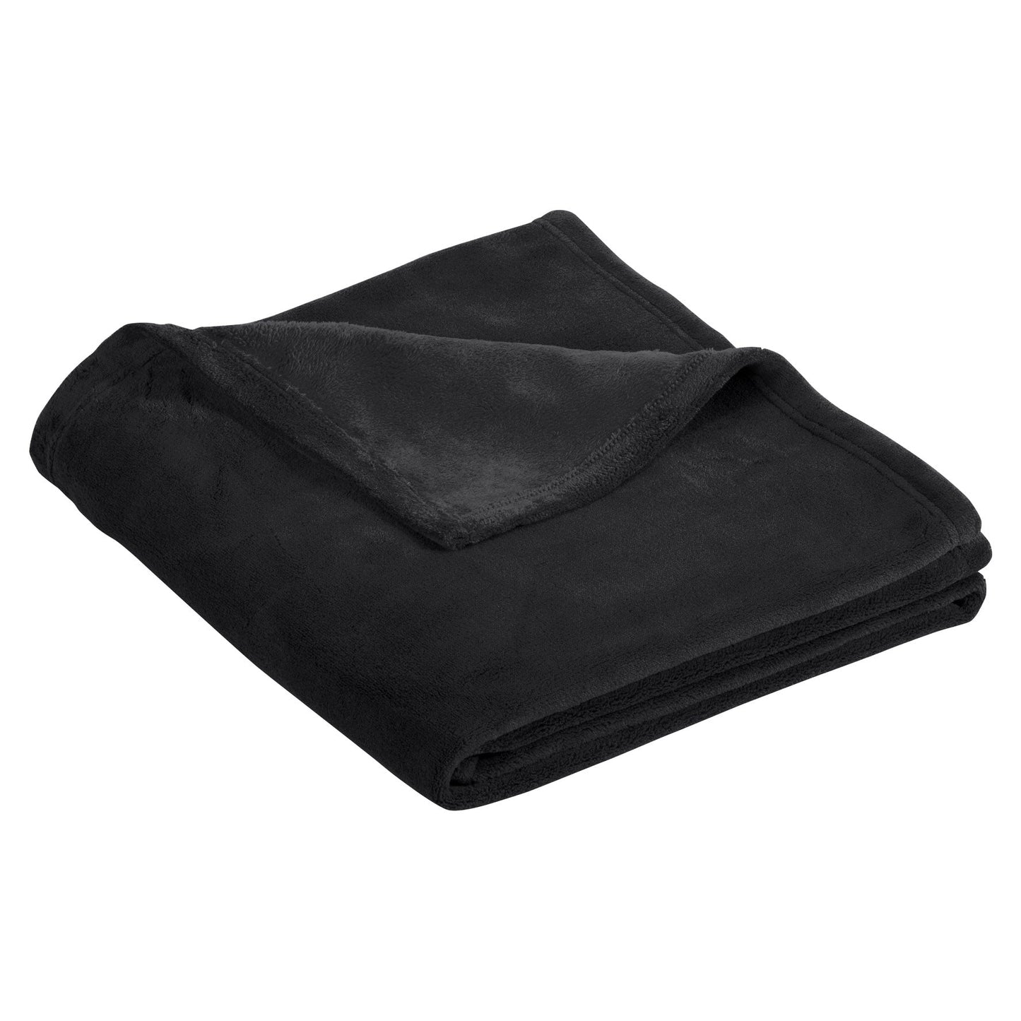 Deep Black Blanket - Port Authority - Plush Polyester