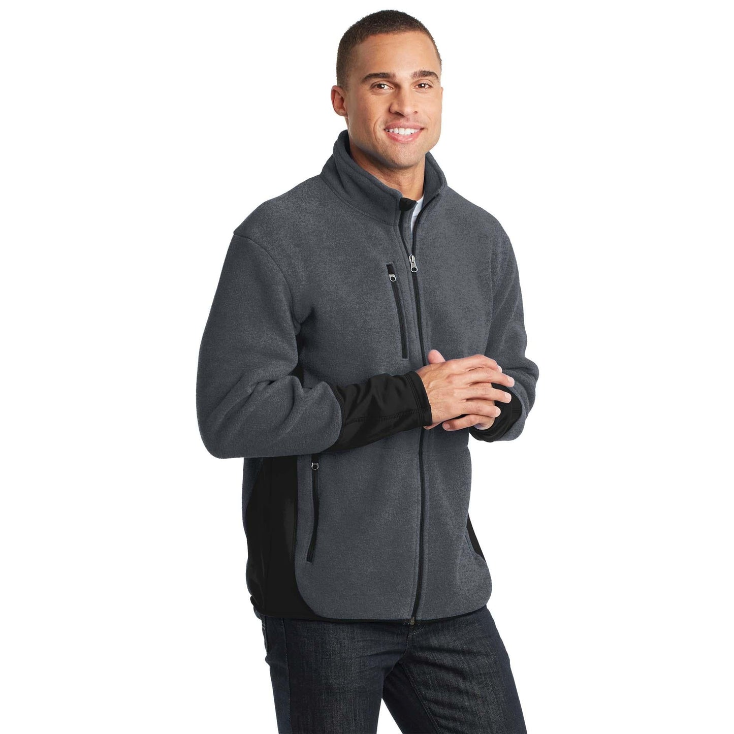 Black/Black Jacket - Port Authority - Stretchy Fleece - Soft Feel