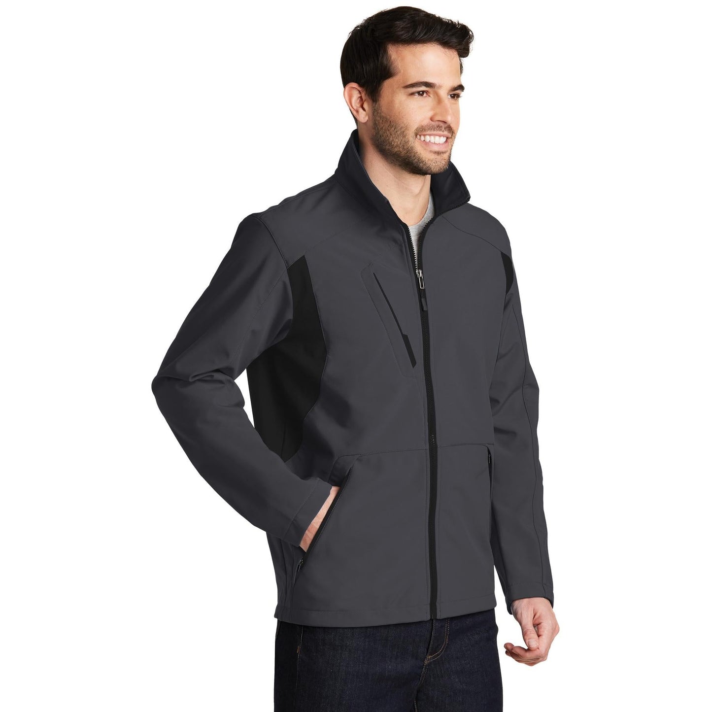 Battleship Grey Soft Shell Jacket - Port Authority - Stylish Design