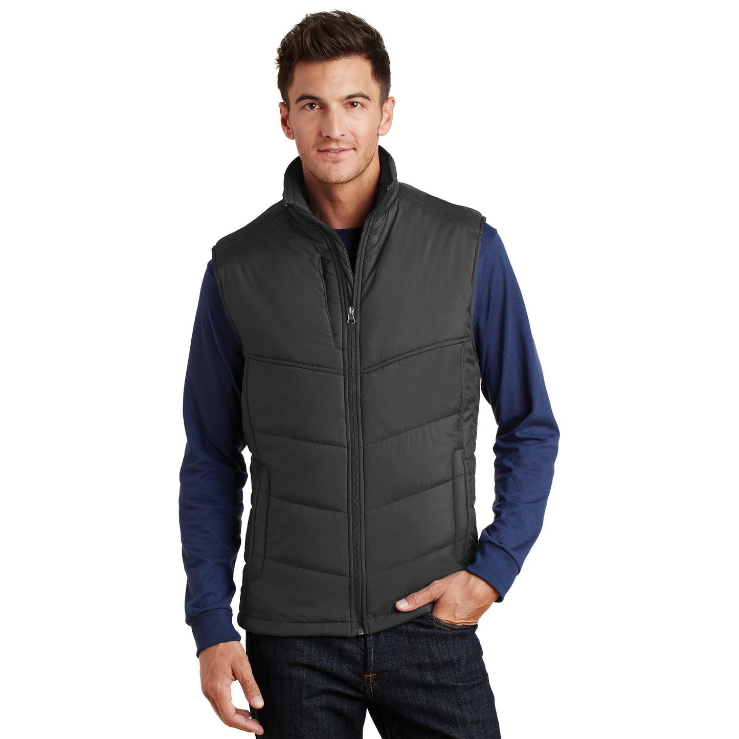 Mediterranean Blue Puffy Vest - Port Authority - Cozy Layer