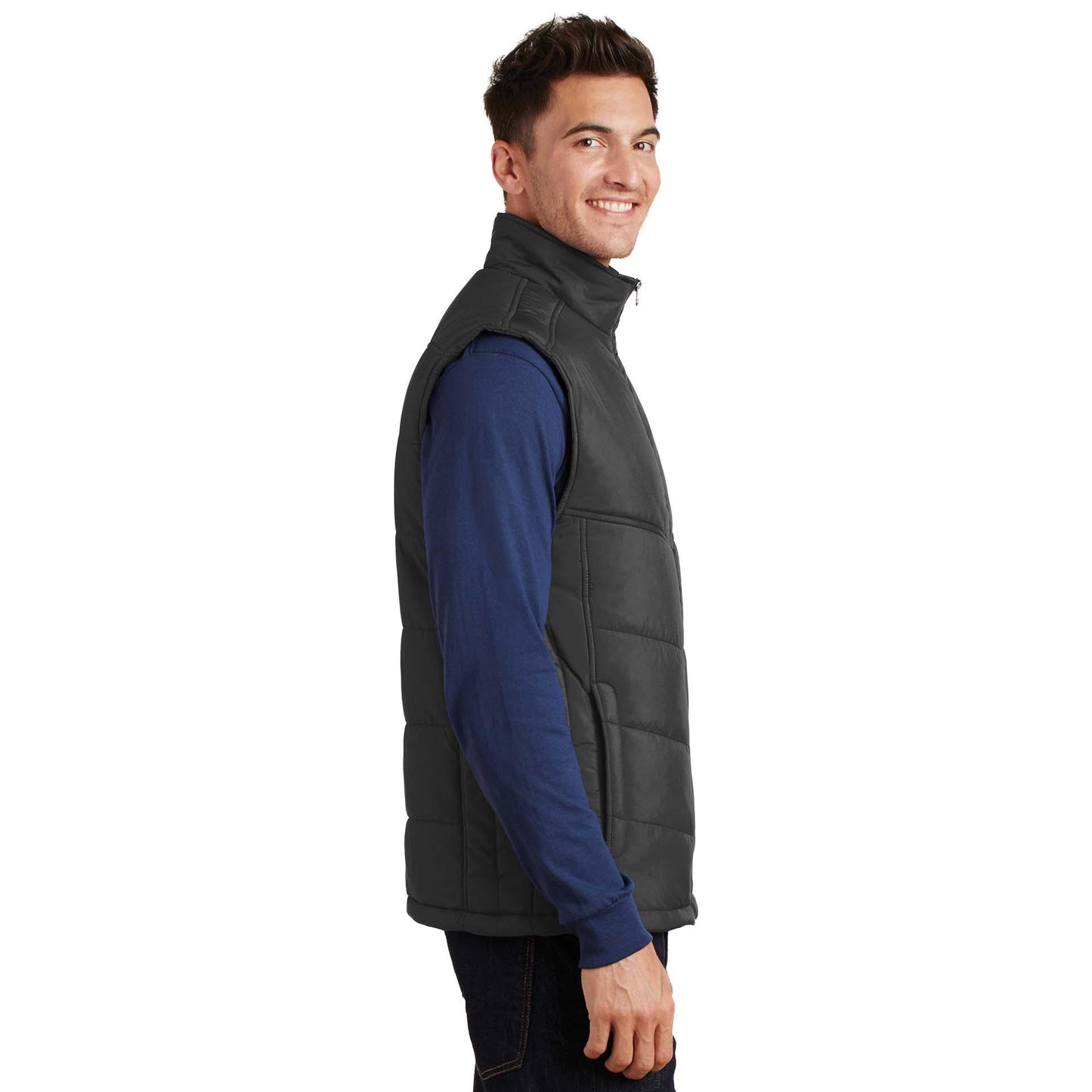 Mediterranean Blue Puffy Vest - Port Authority - Cozy Layer
