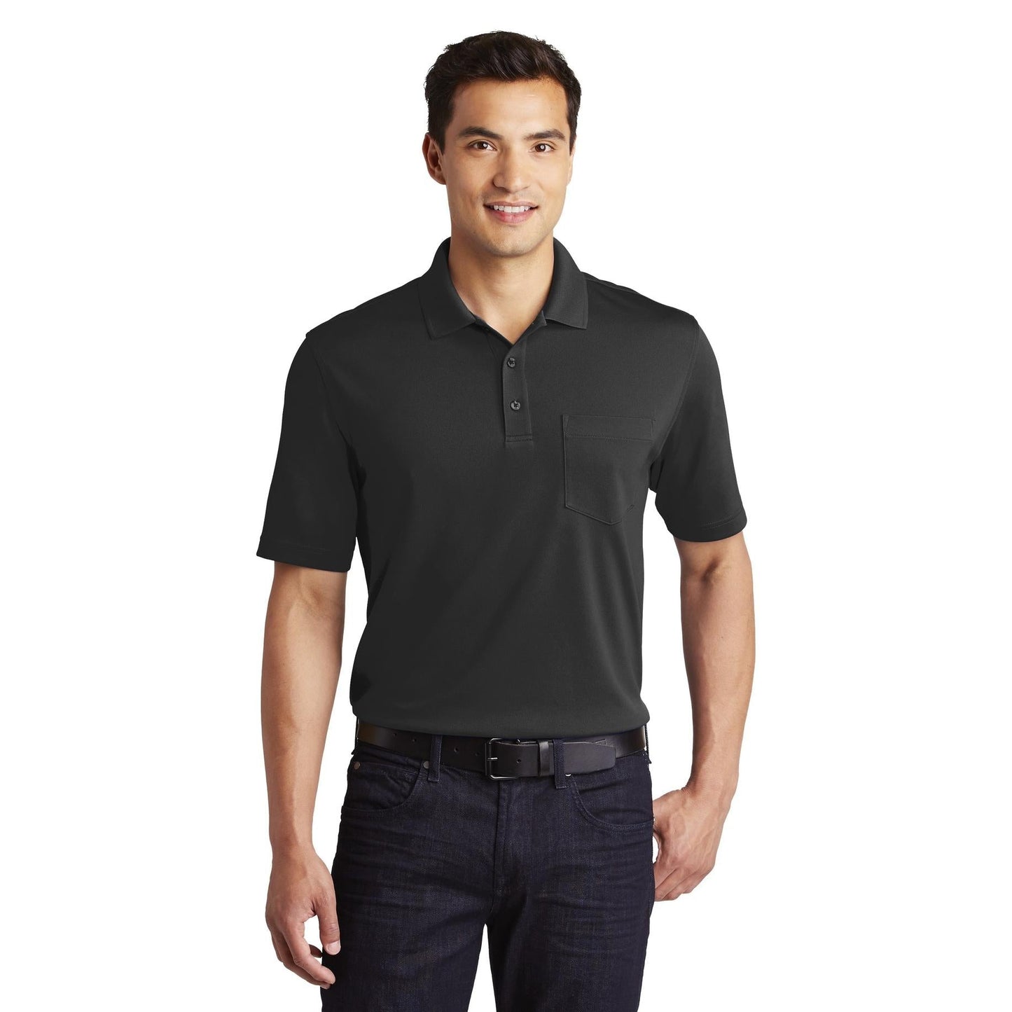 Deep Black Polo Shirt - Port Authority - Breathable Design