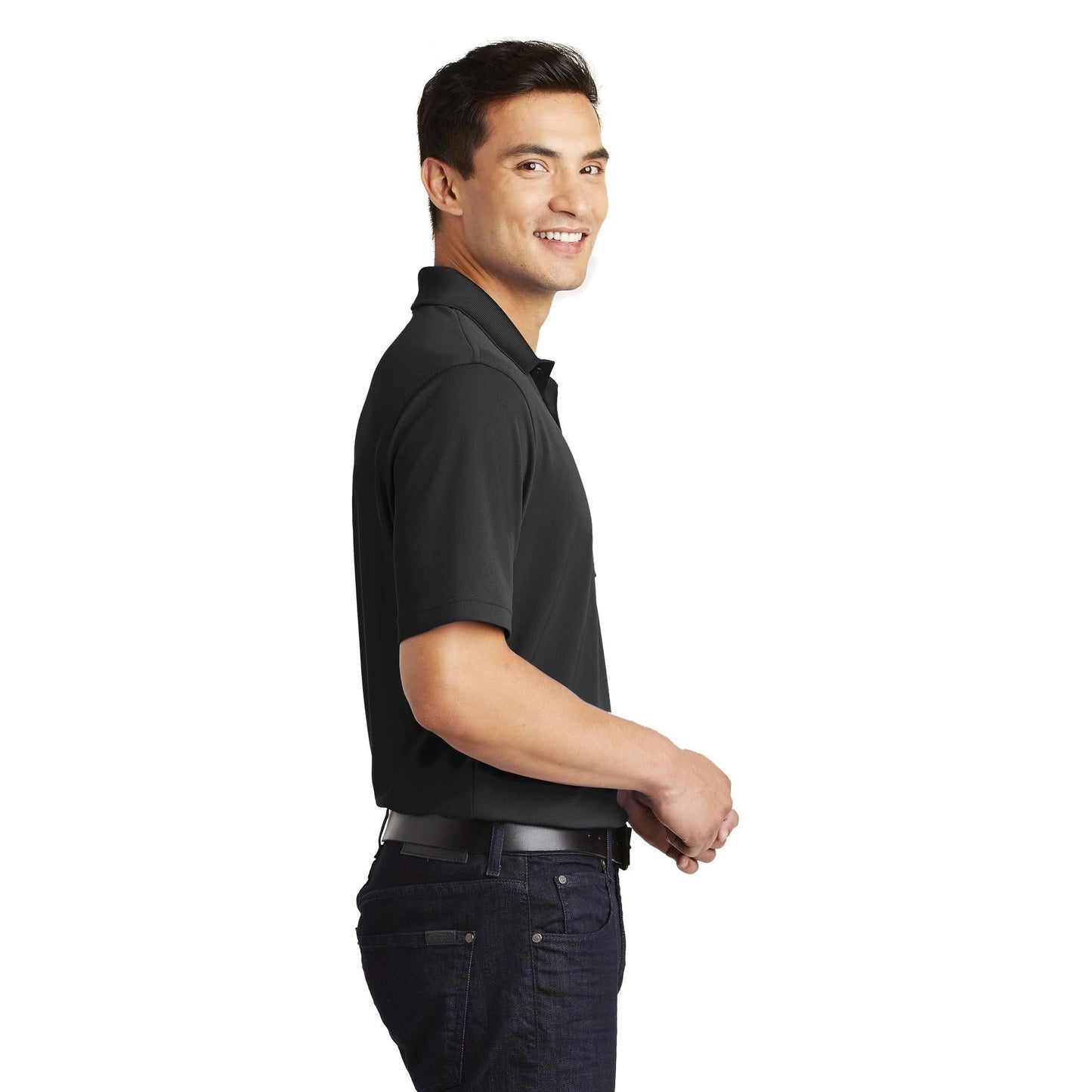 Deep Black Polo Shirt - Port Authority - Breathable Design