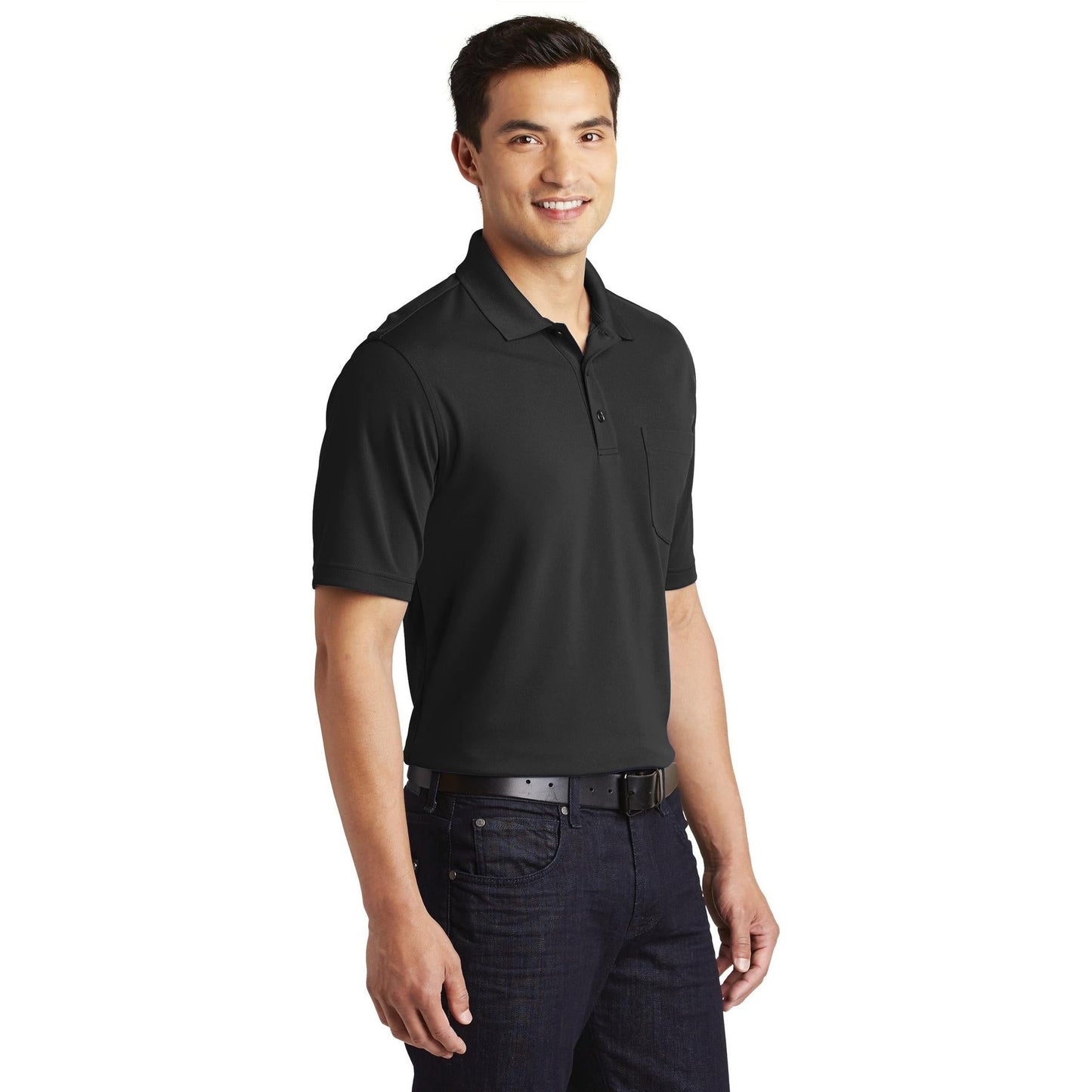 Deep Black Polo Shirt - Port Authority - Breathable Design