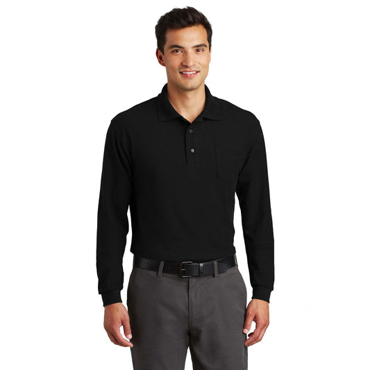 Black Polo Shirt - Port Authority - Soft Silk Touch