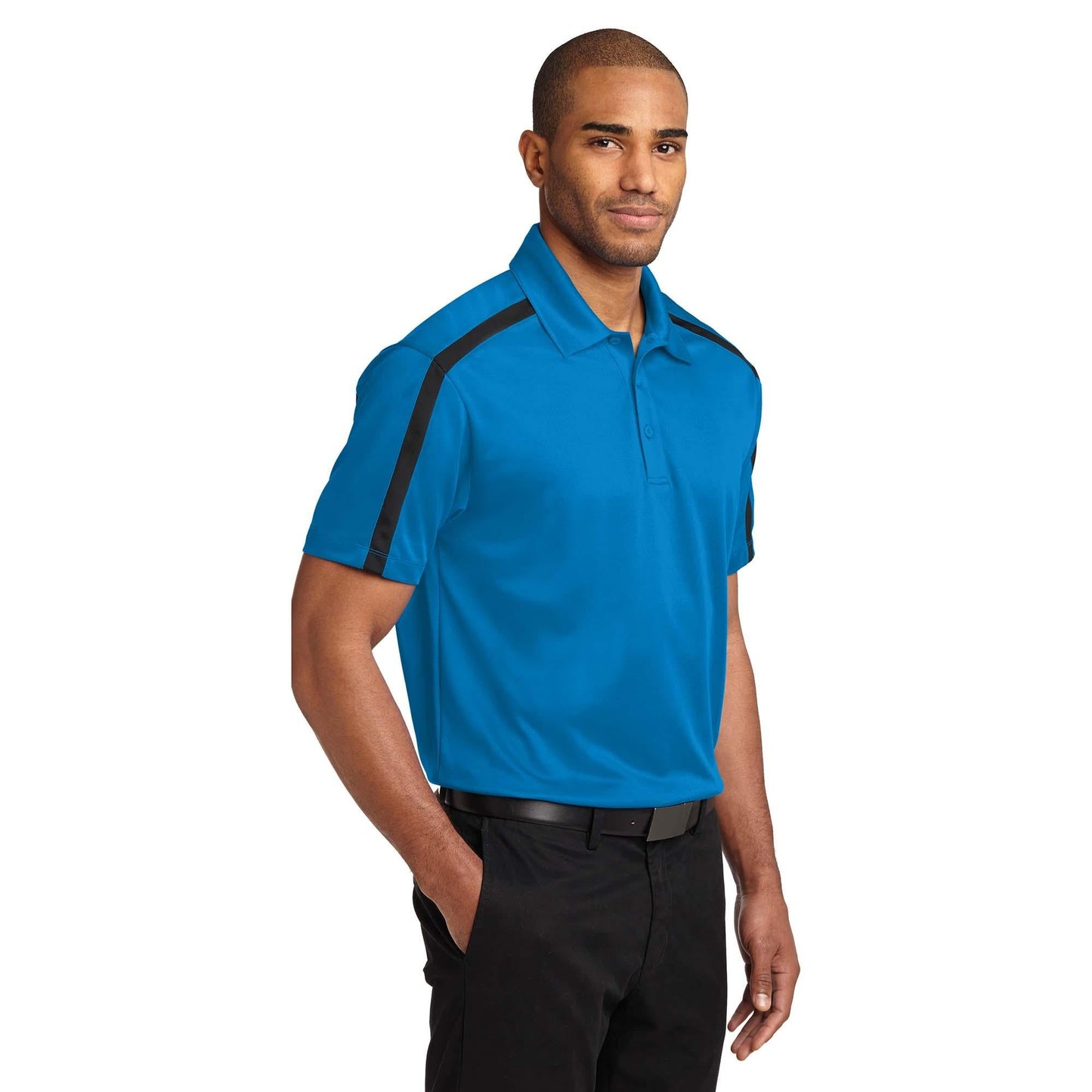 Black/Steel Grey Polo - Port Authority - Performance Fabric