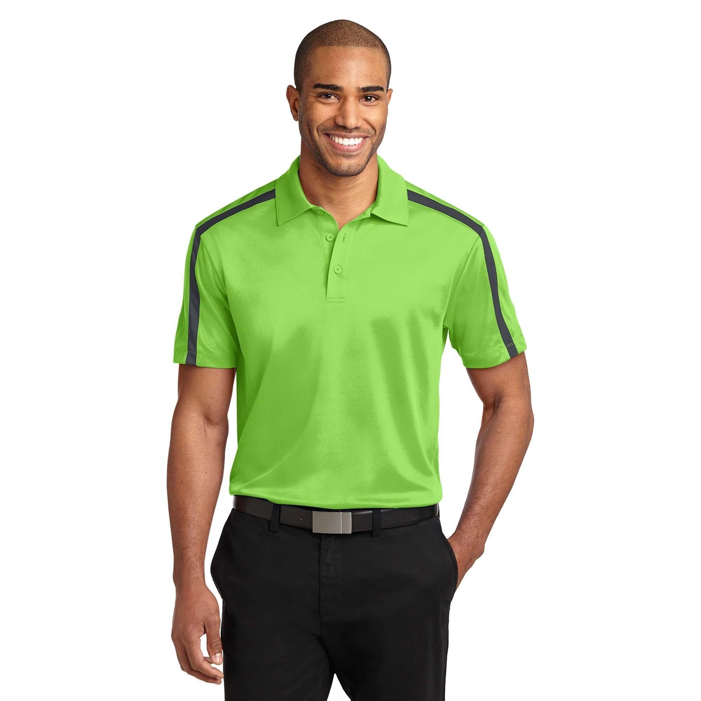 Black/Steel Grey Polo - Port Authority - Performance Fabric