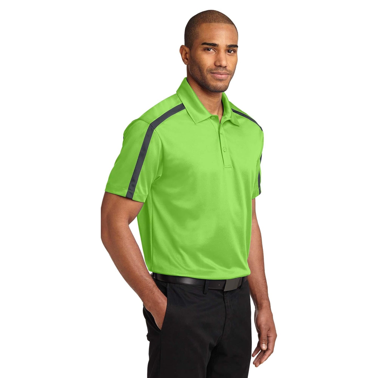 Black/Steel Grey Polo - Port Authority - Performance Fabric