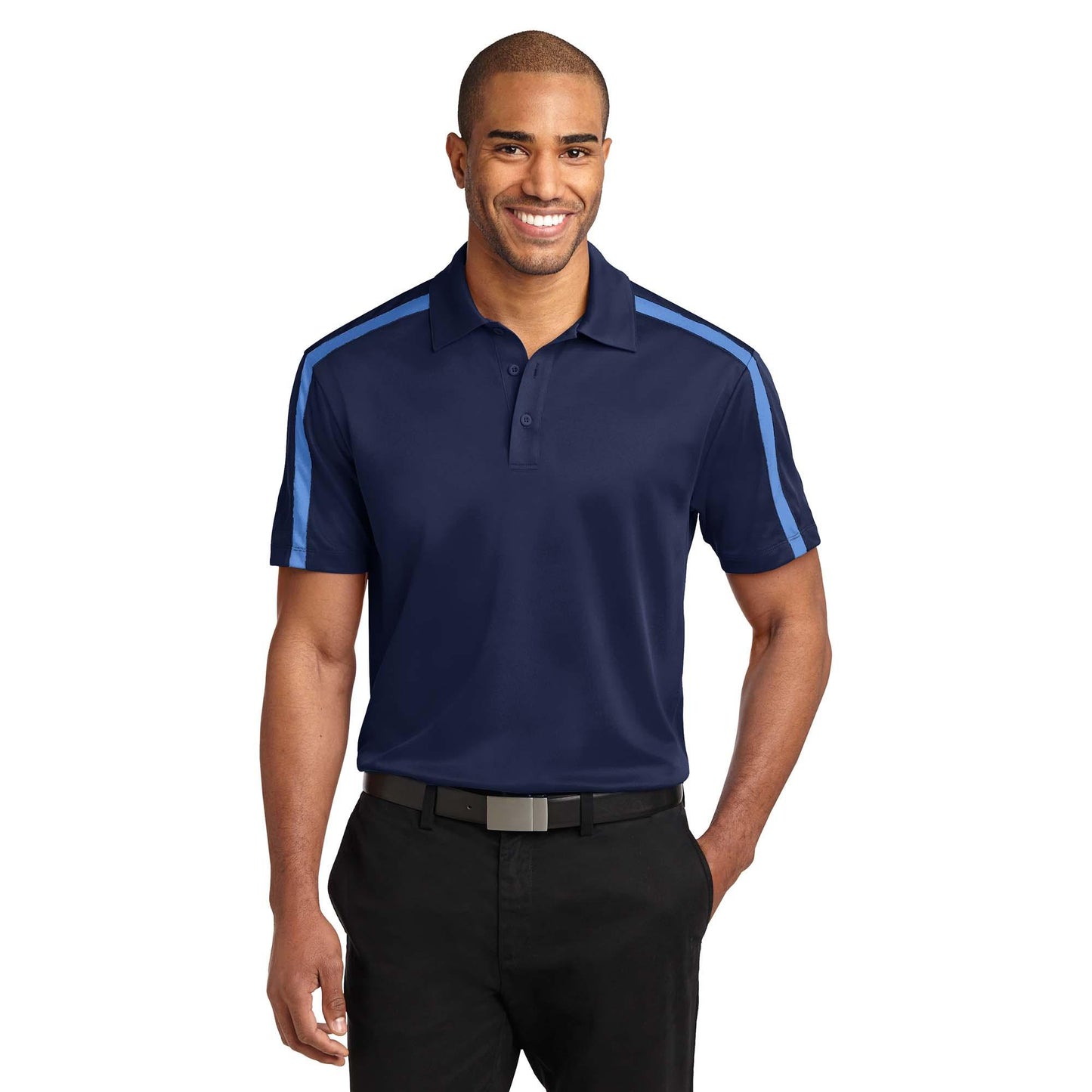 Black/Steel Grey Polo - Port Authority - Performance Fabric