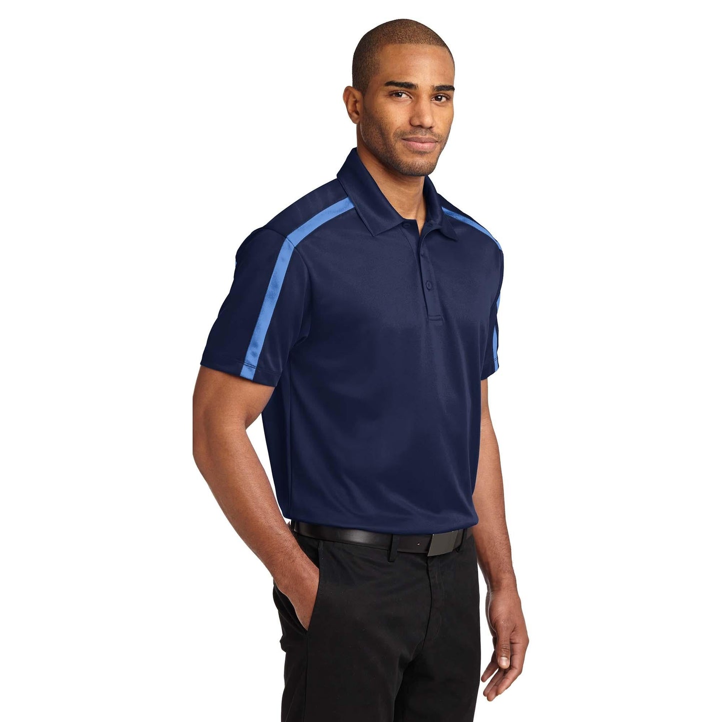 Black/Steel Grey Polo - Port Authority - Performance Fabric