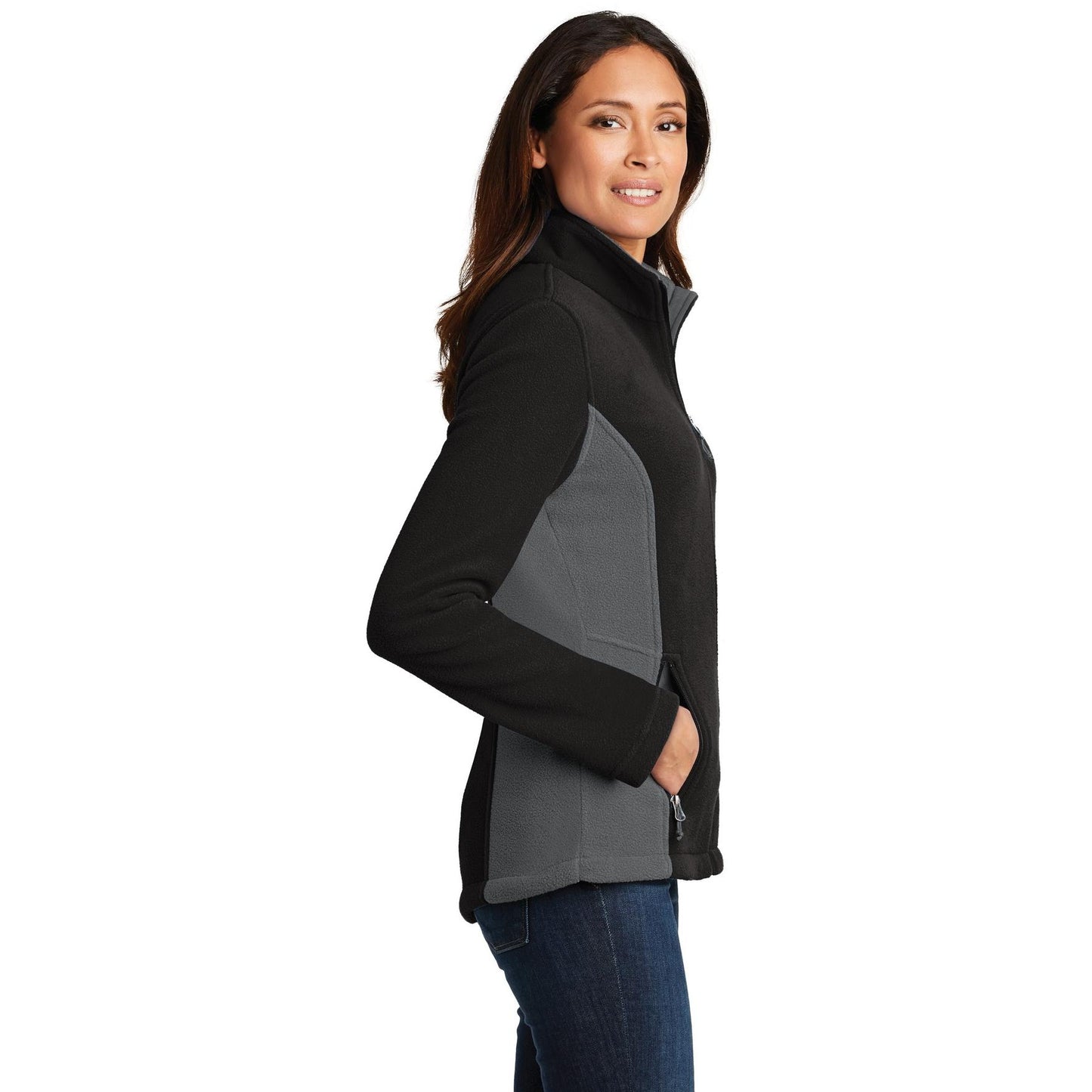 Black/Battleship Grey Jacket - Port Authority - Soft Fleece