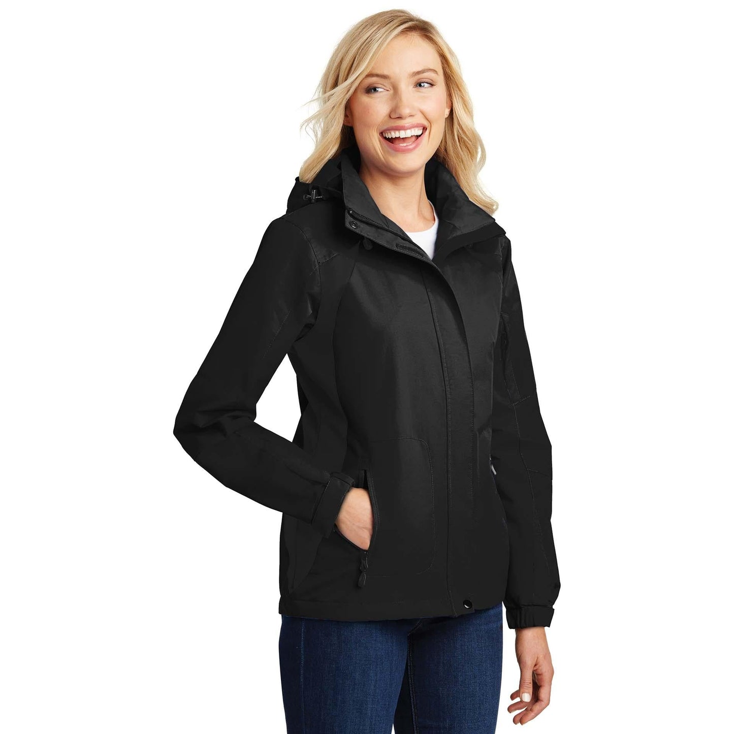 Black/Black Jacket - Port Authority - Stylish Waterproof