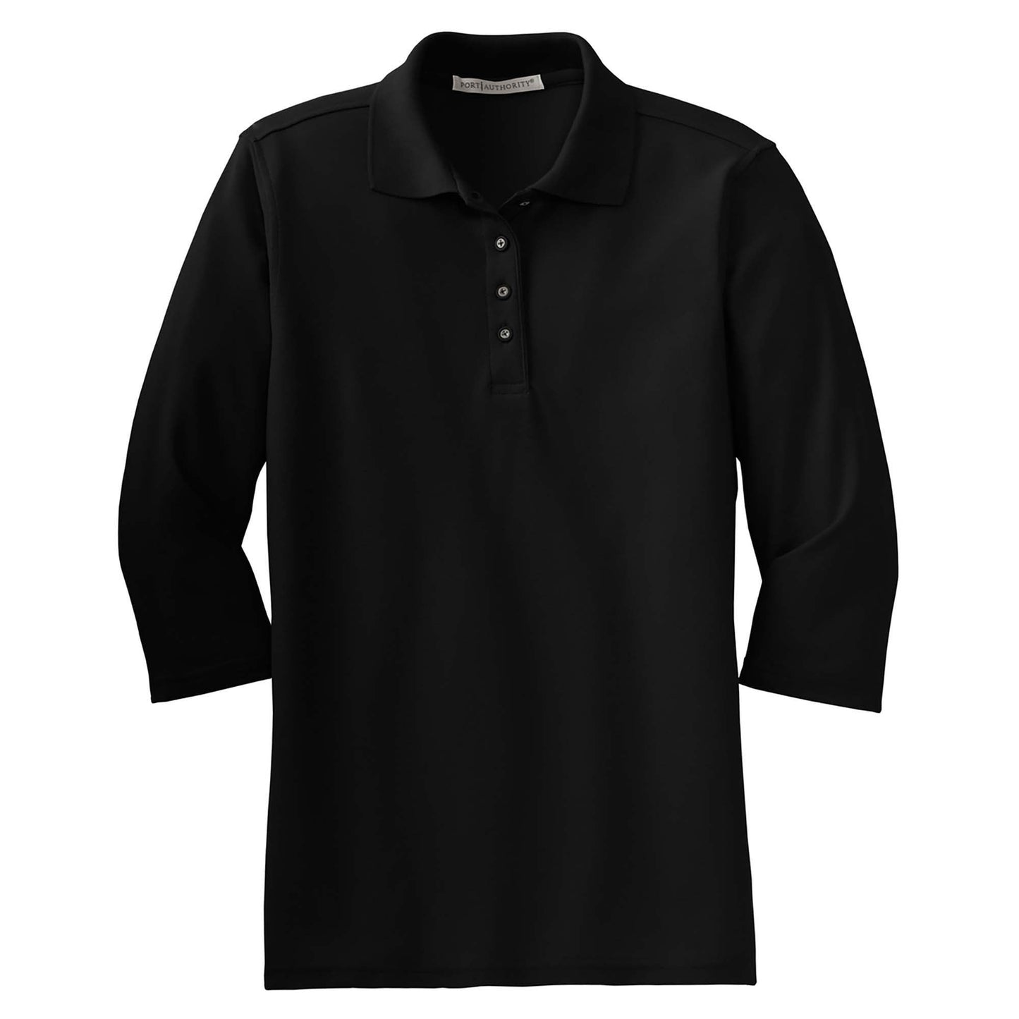 Black Silk Polo Shirt - Port Authority - Elegant Look