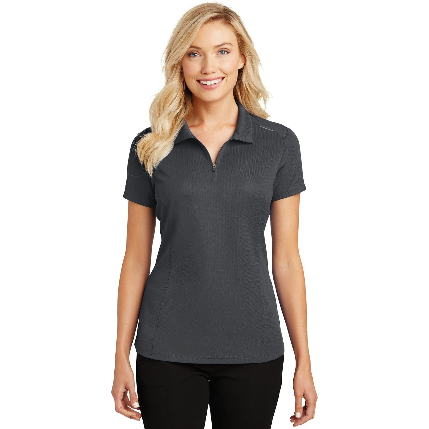 Battleship Grey Polo - Port Authority - Moisture Wicking