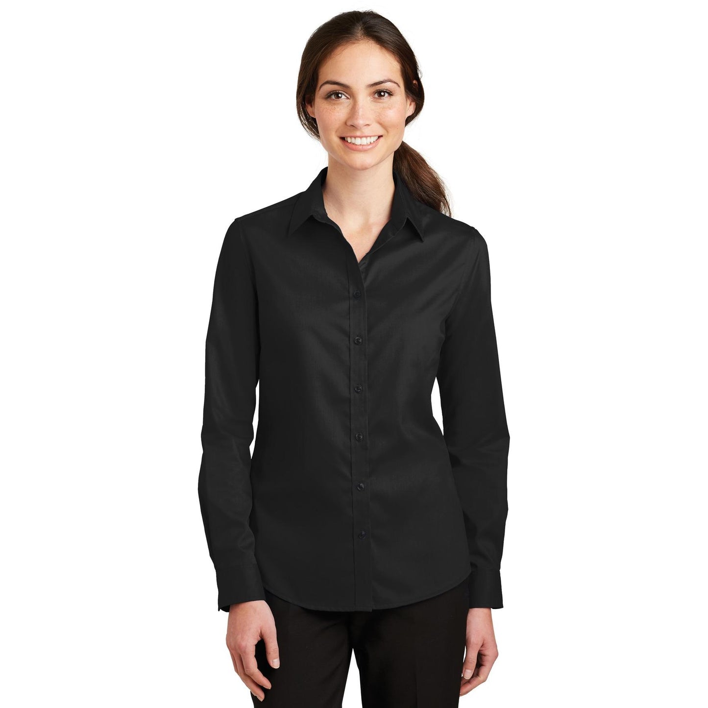 Black Button Up Shirt - Port Authority - Stylish Design