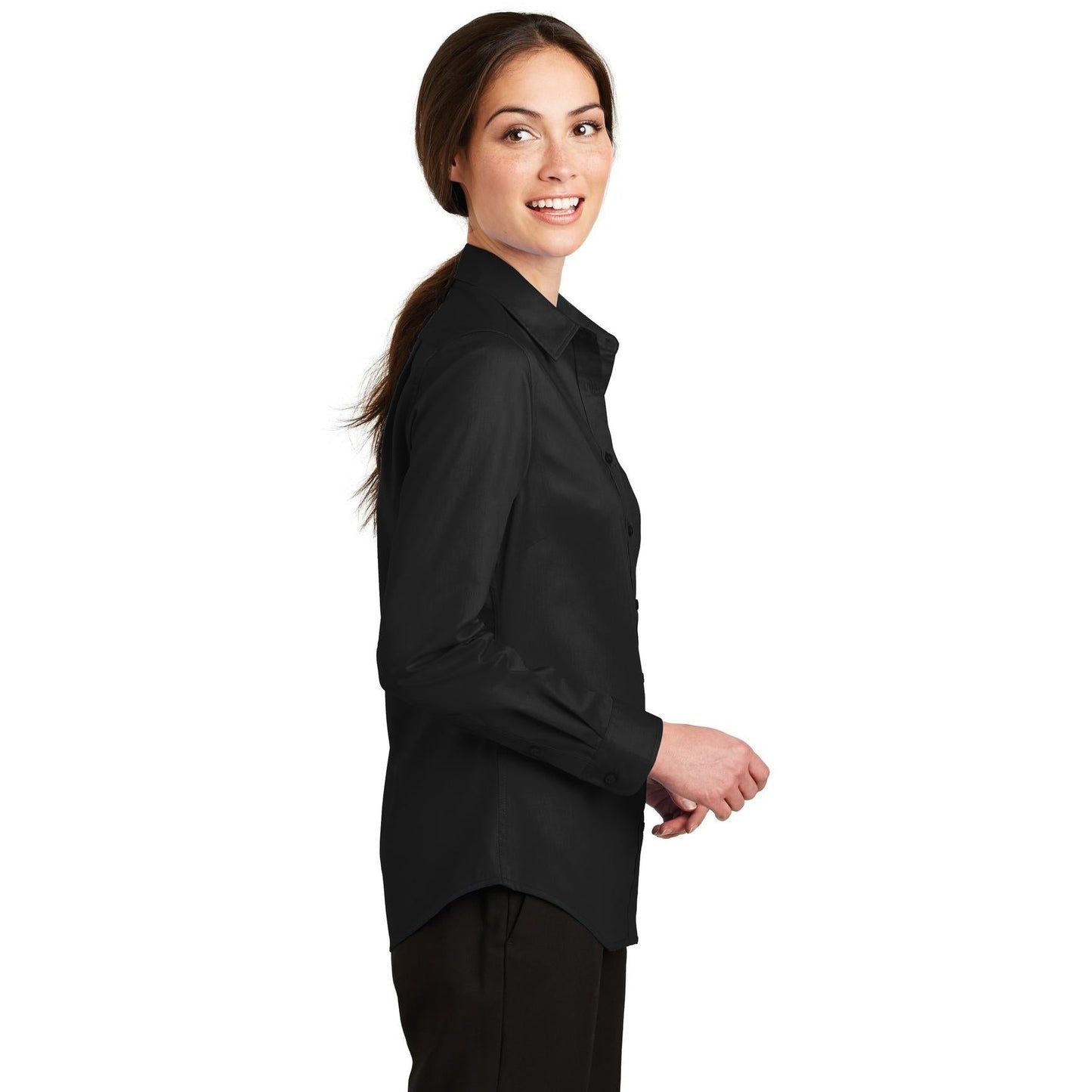 Black Button Up Shirt - Port Authority - Stylish Design