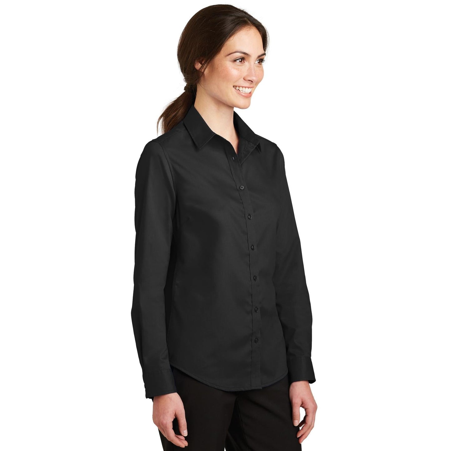 Black Button Up Shirt - Port Authority - Stylish Design