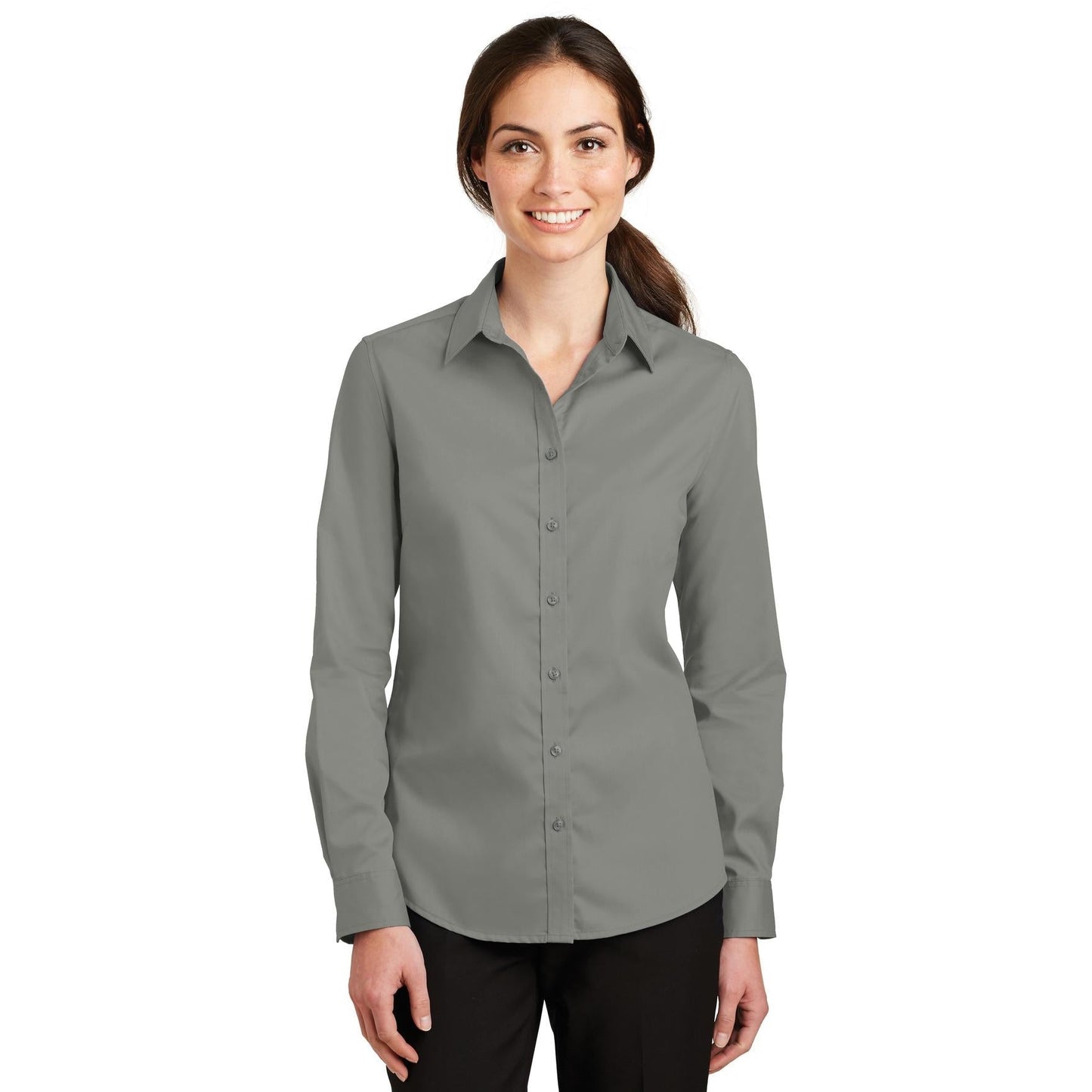 Black Button Up Shirt - Port Authority - Stylish Design