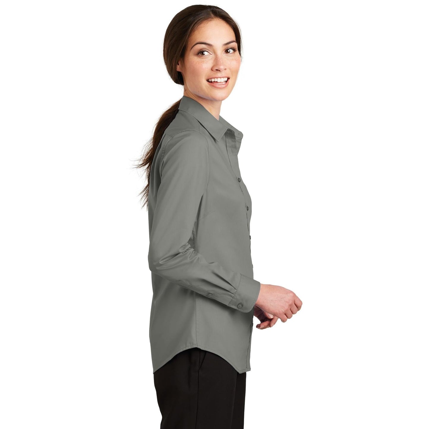 Black Button Up Shirt - Port Authority - Stylish Design