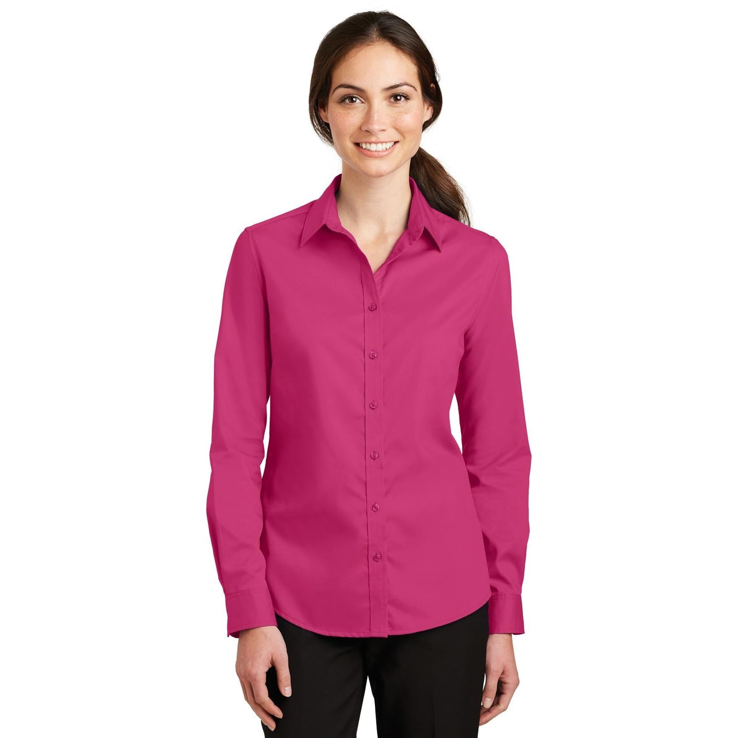 Black Button Up Shirt - Port Authority - Stylish Design