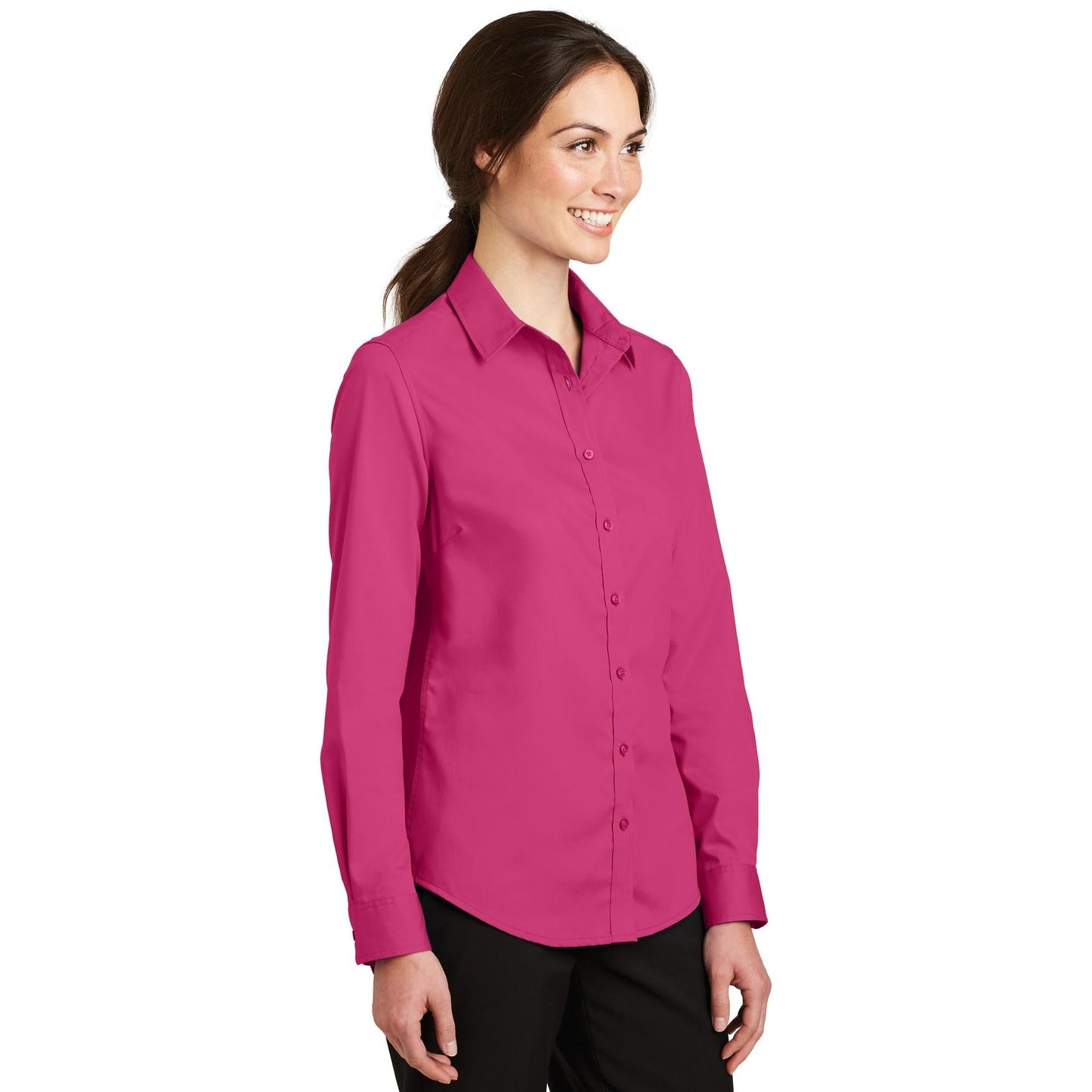 Black Button Up Shirt - Port Authority - Stylish Design