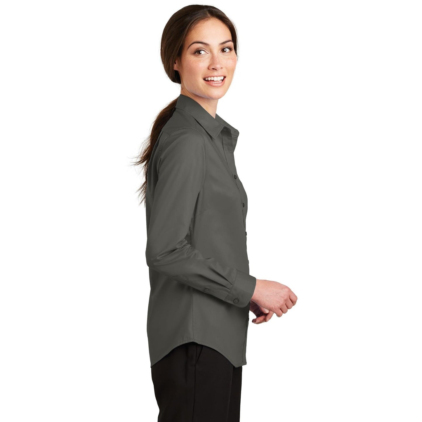 Black Button Up Shirt - Port Authority - Stylish Design