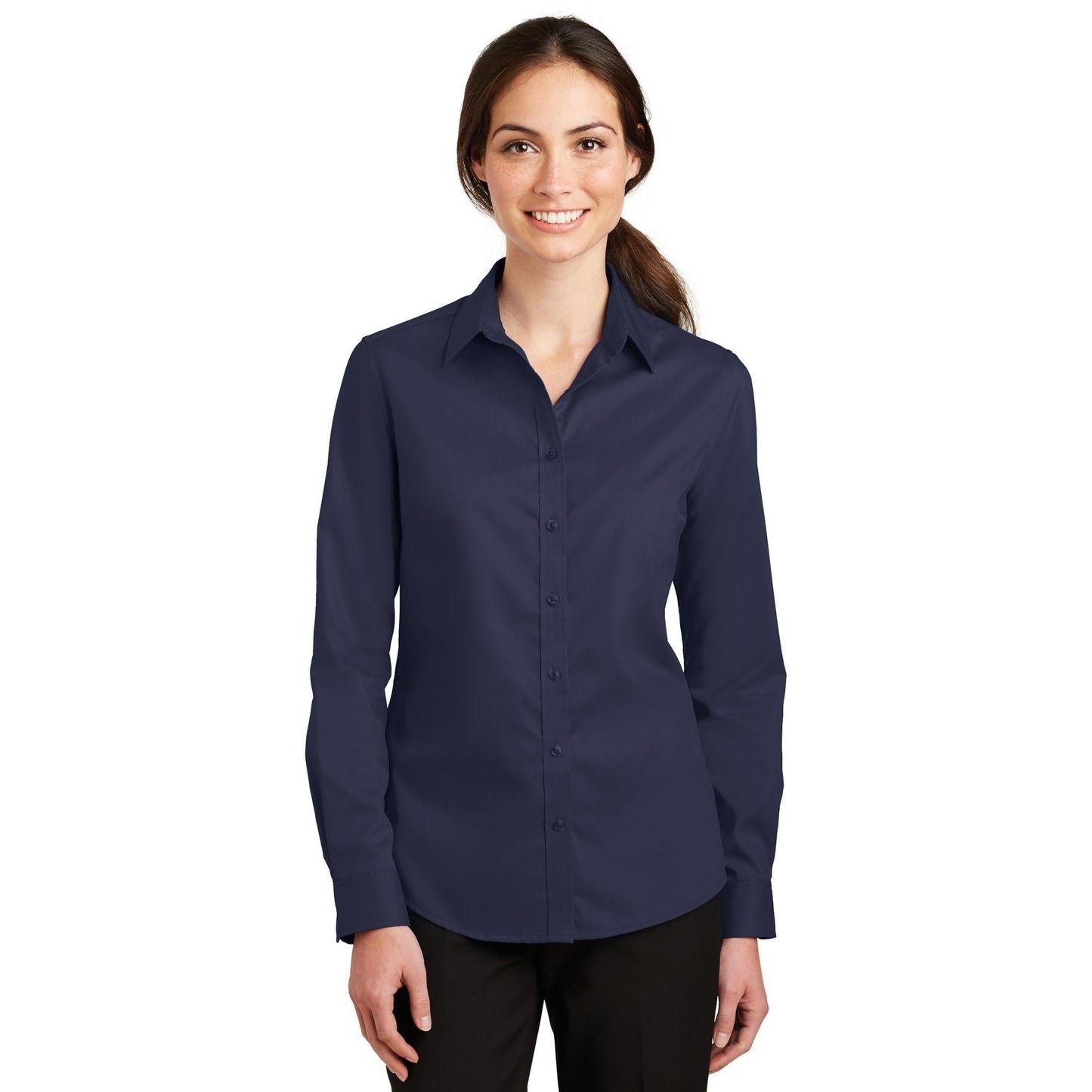 Black Button Up Shirt - Port Authority - Stylish Design