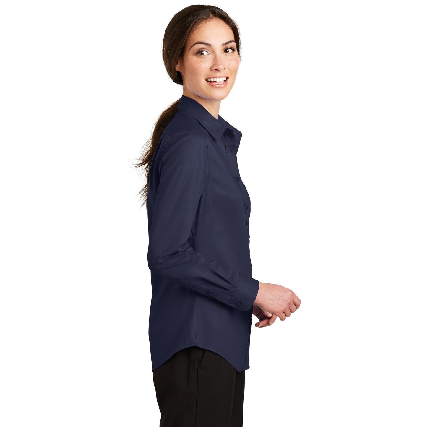 Black Button Up Shirt - Port Authority - Stylish Design
