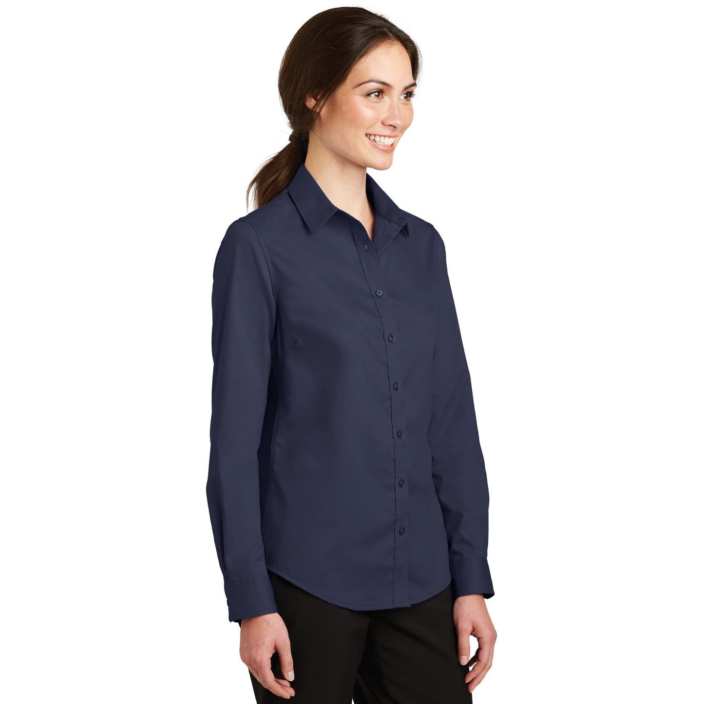 Black Button Up Shirt - Port Authority - Stylish Design