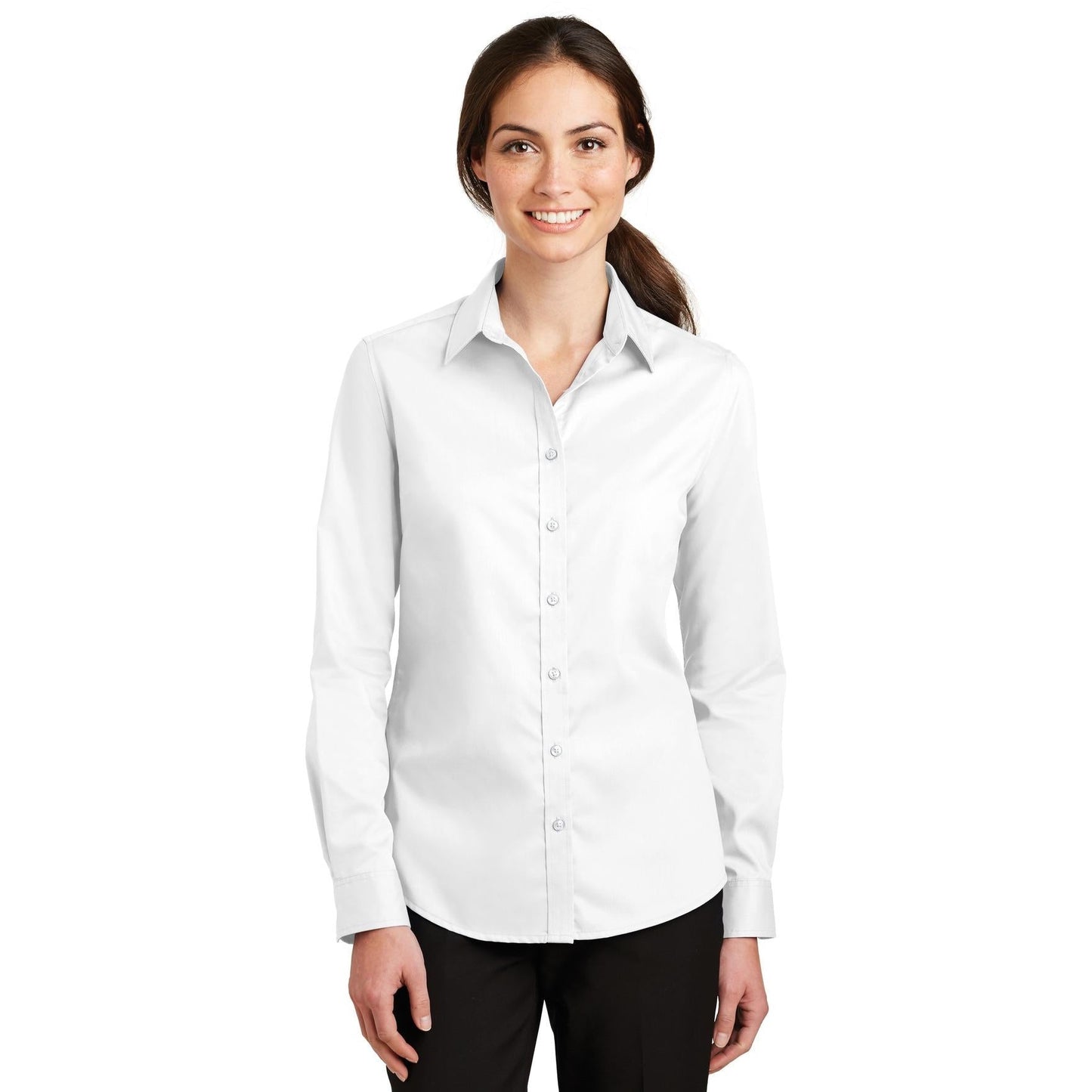 Black Button Up Shirt - Port Authority - Stylish Design
