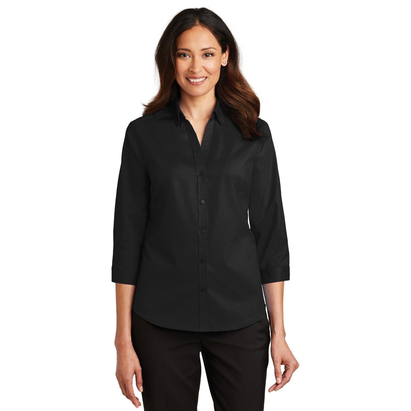 Black Button Up Shirts - Port Authority - Comfortable Twill